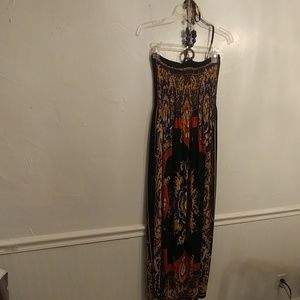 Gorgeous maxi dress with beaded neck tie.